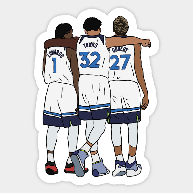 Ant, KAT & Gobert Minnesota Timberwolves Sticker TeePublic